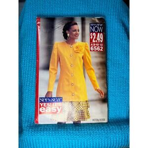 Butterick Sewing pattern 6562 suit blazer tiered drop waist skirt size 8 10 12